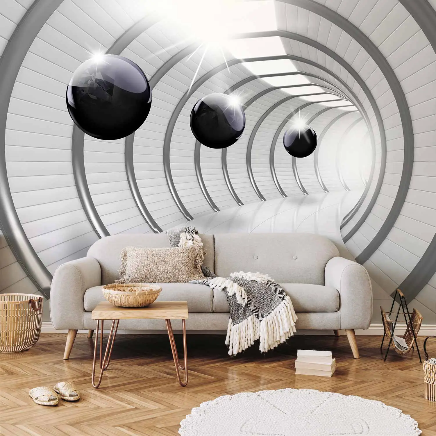 Carta da parati decorativa Futuristic Tunnel 3d