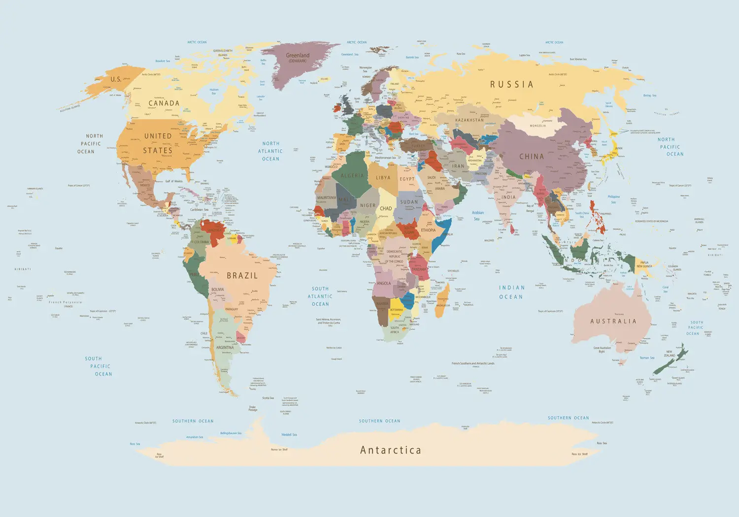 mappa del mondo continenti e paesi 2023