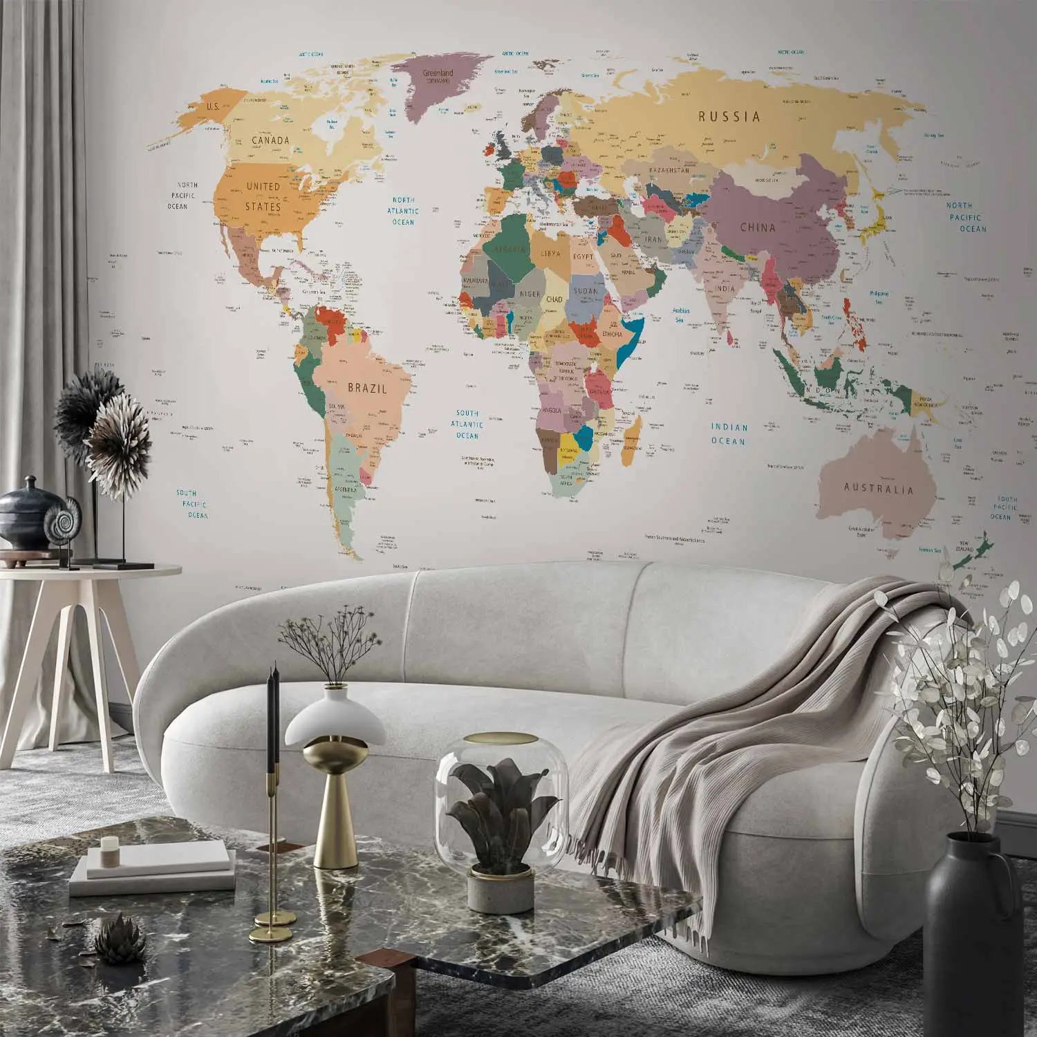 Puzzle Mappa Del Mondo Con Bandiere - 1000 Pezzi - EuroGraphics - Dimensioni 48x68 Cm - Incluso Poster