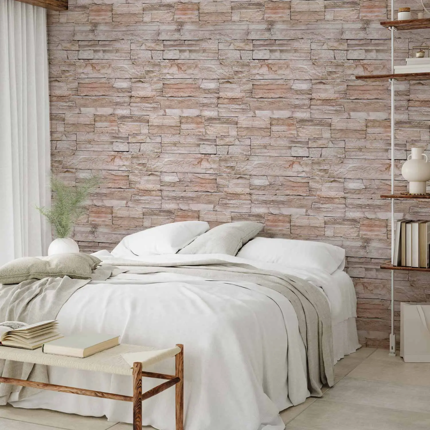 Carta da parati design Parete di pietra II Pietra bimago