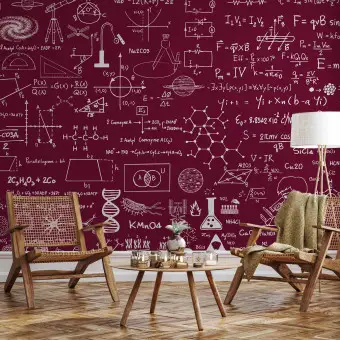 Carta da parati con materie scolastiche, murale con illustrazioni colorate per l'apprendimento, per aule, camerette, sale studio - Italia
