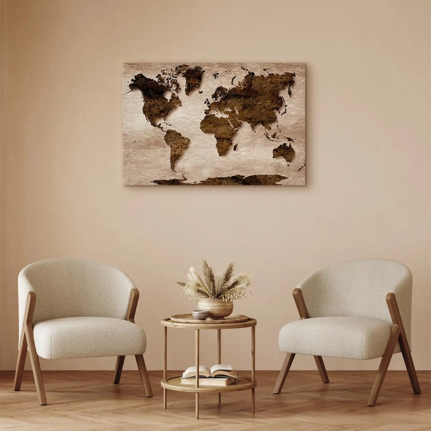Arazzo Mappa Del Mondo ABAKUHAUS – Historic Old Atlas, 100x150 Cm, Tessuto Satinato In Poliestere, Decorazione Murale Marrone Beige