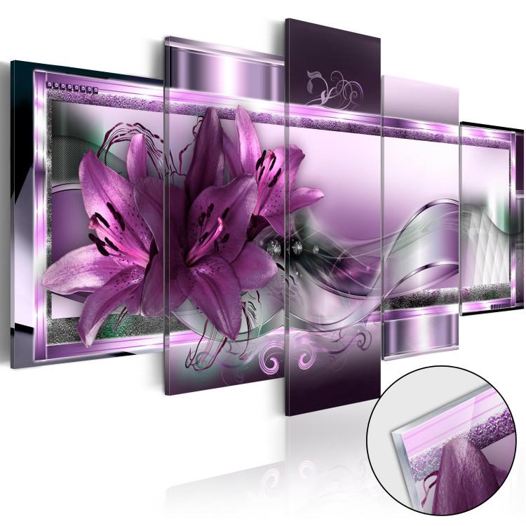 Stampa su vetro acrilico Purple Lilies [Glass]