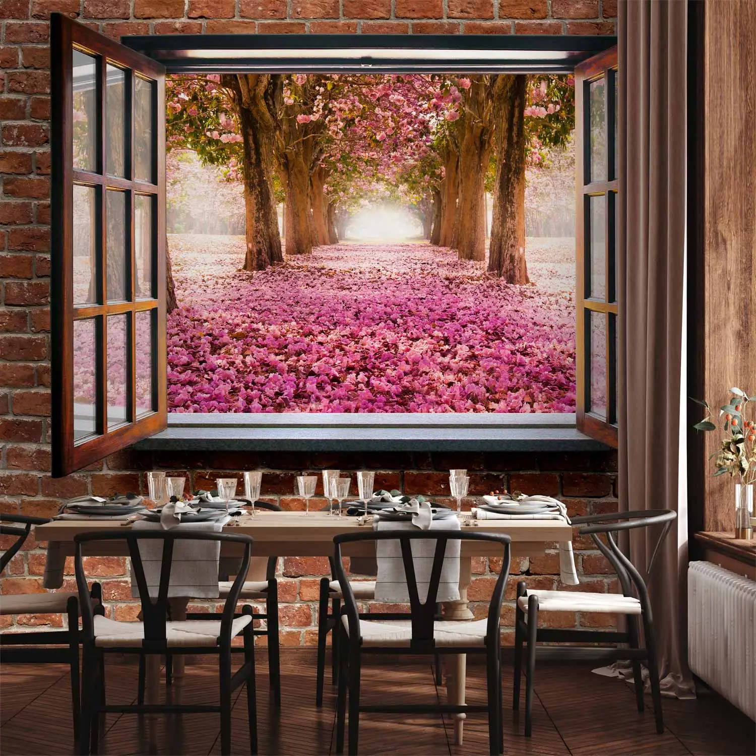 Adesivi Murali Floreali Rosa 8 Pezzi - Decorazioni PVC Impermeabili Per Pareti, Piastrelle, Vetro E Metallo