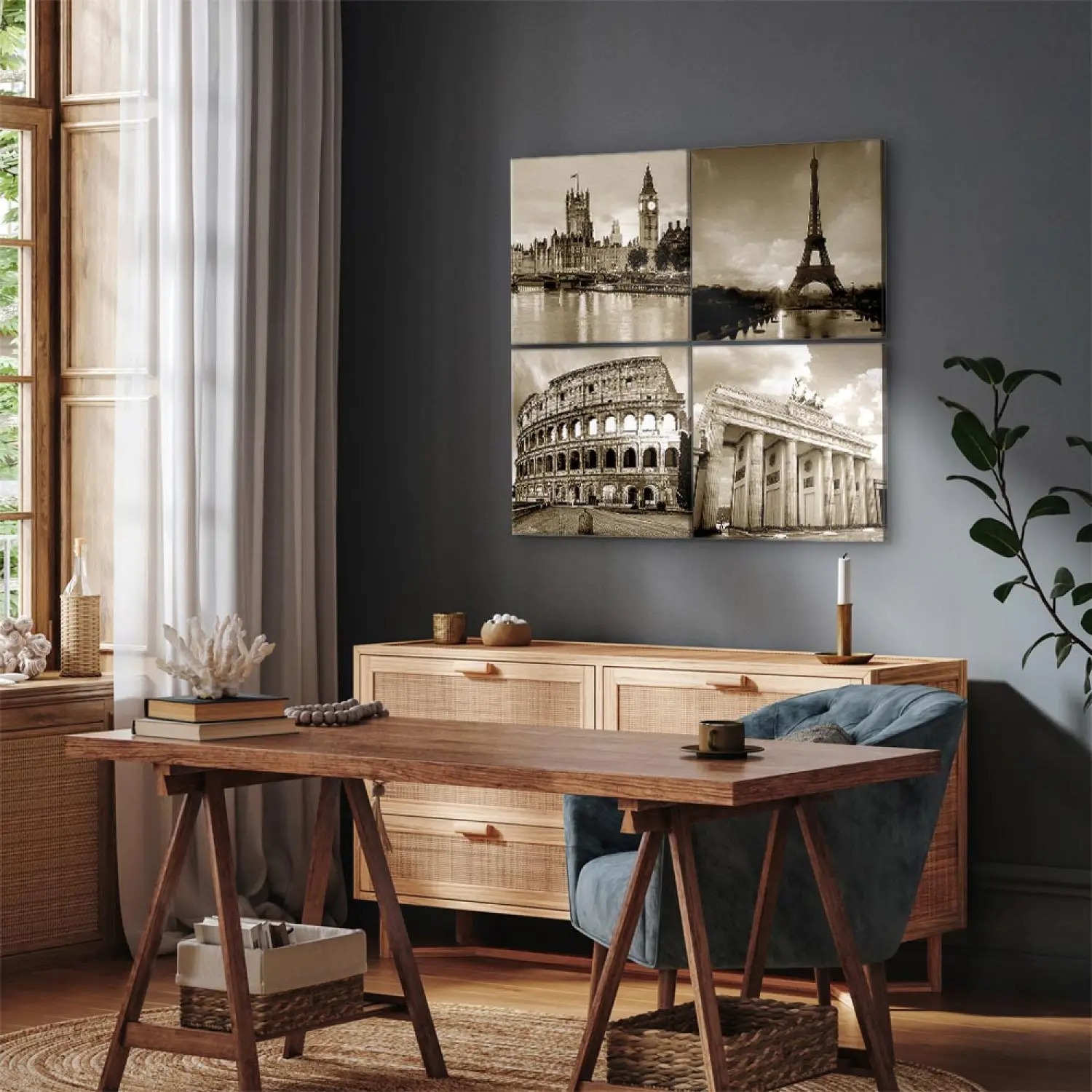 Set di 3 poster vintage per la cucina (stampe su carta, 40x30 cm, senza cornice): Fruit Market I | Leroy Merlin