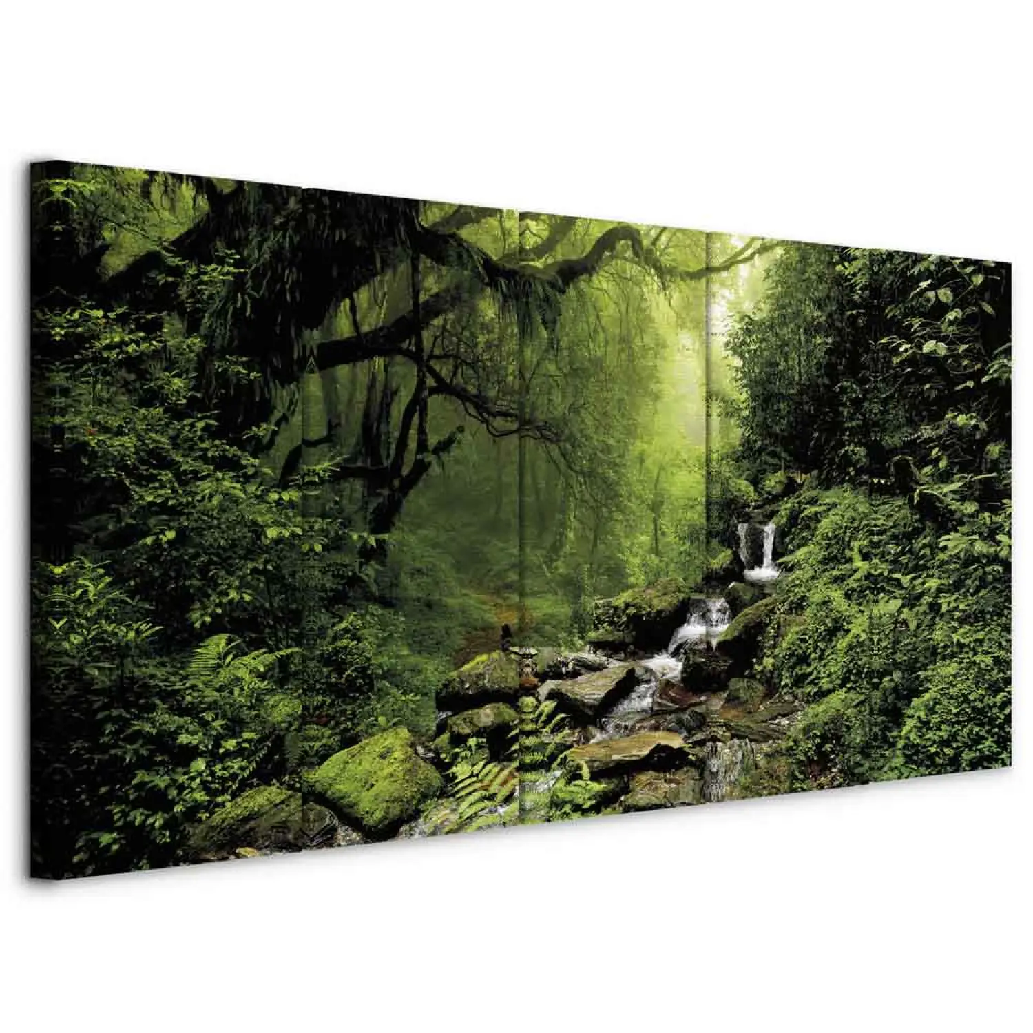 Stampa su tela con cascata nella foresta, decorazione da