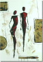Quadro moderno Personaggi astratti (1 parte) - silhouettes di due persone con disegni 47020