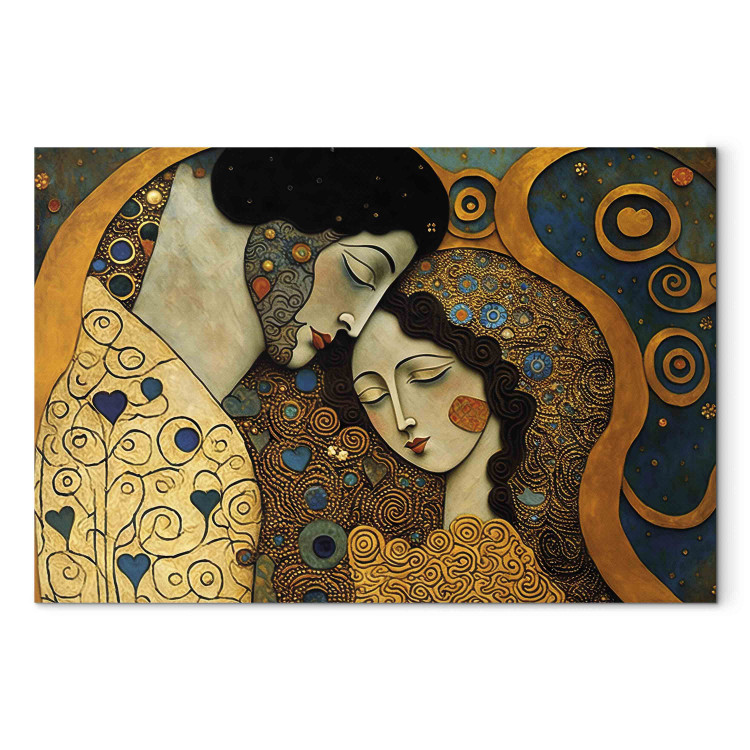 Quadro A Hugging Couple - A Mosaic Portrait Inspired by the Style of Gustav  Klimt - Klimt - Stilizzati - Quadri