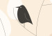 Carta da parati Paesaggio - uccelli in bianco e nero con foglie rosa e bianche 143750 additionalThumb 3