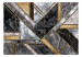 Carta da parati moderna Art deco geometrico - marmo grigio e nero con disegni dorati 142360 additionalThumb 1