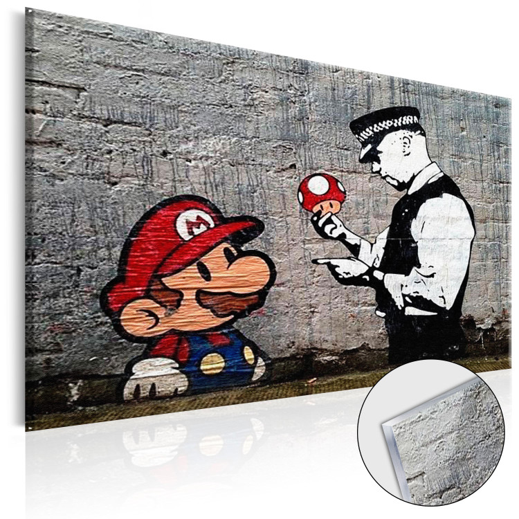 Stampa su vetro acrilico Mario and Cop by Banksy [Glass] - Quadri