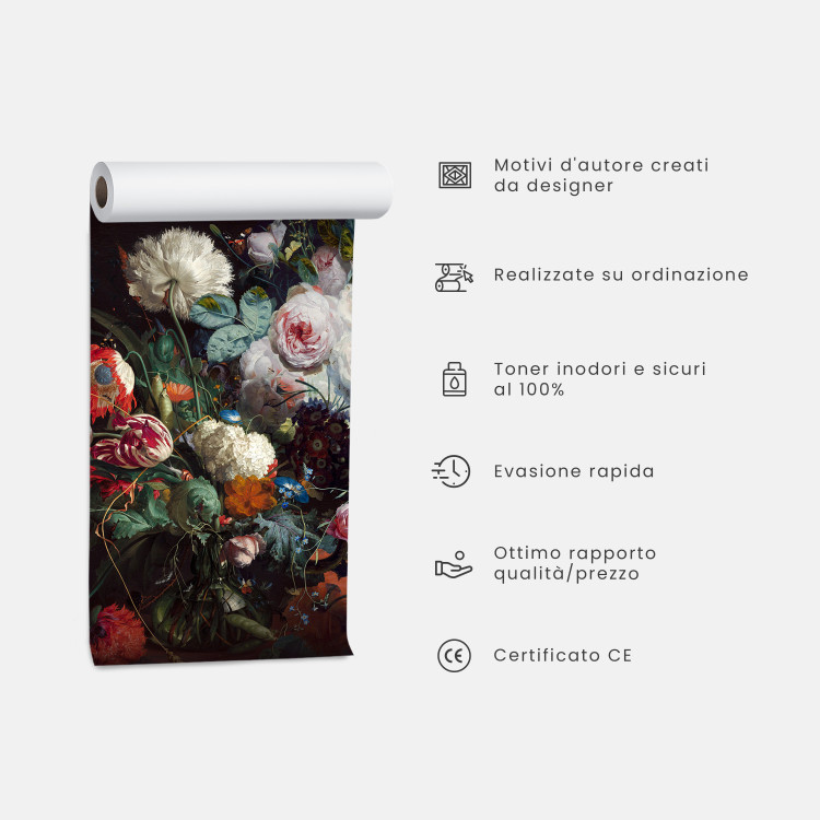 Carta da parati moderna Prato grafico - motivo floreale colorato di fiori di campo 143080 additionalImage 11