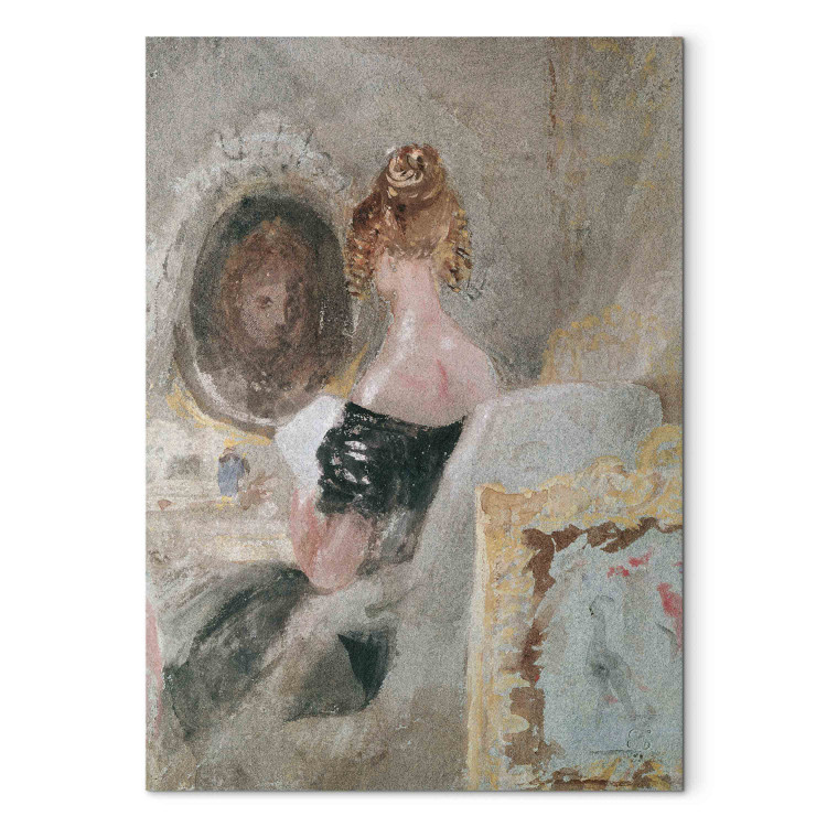 Riproduzione quadro Interior of Petwoath House: woman at mirror 156290