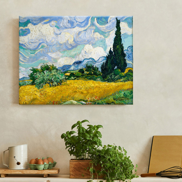 Riproduzione quadro Wheat Field With Cypresses - Vincent van Gogh - Quadri  famosi