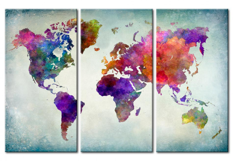 Quadro su tela Il mondo a colori - Mappe del mondo - Quadri