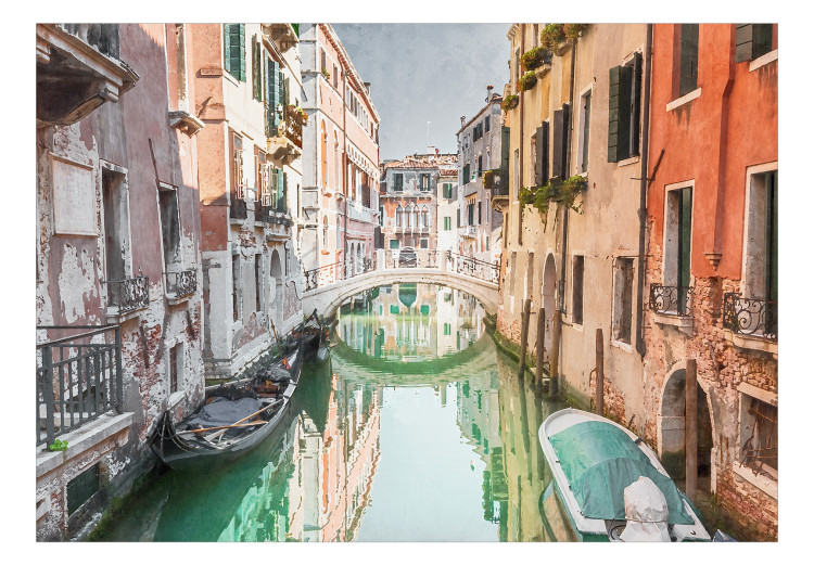 Carta da parati Venezia solare - pittoresco paesaggio con architettura e barche 143441 additionalImage 1