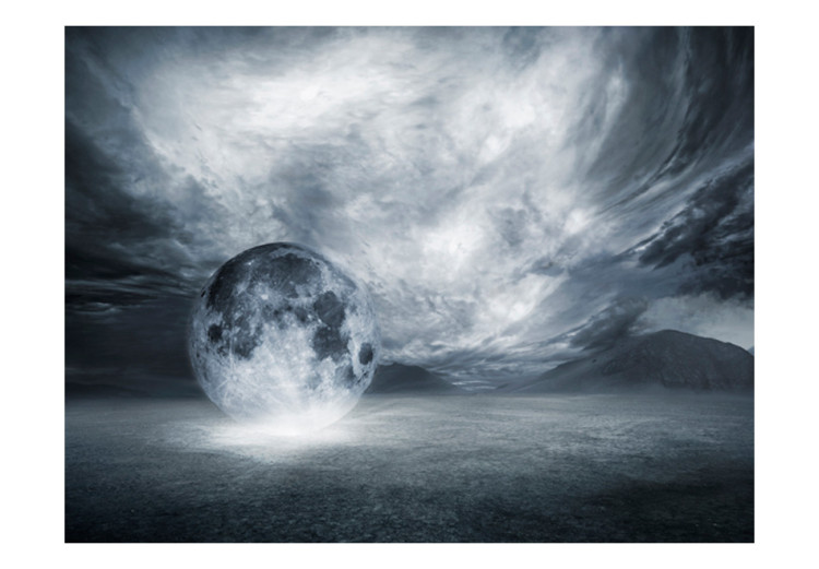 Carta da parati Mondo perso - paesaggio spaziale con una solitaria luna tra le nuvole 59741 additionalImage 1