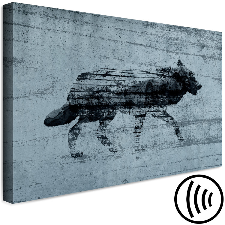 Quadro Figura lupo - animale strisciante su uno sfondo grigio-blu 134851 additionalImage 6