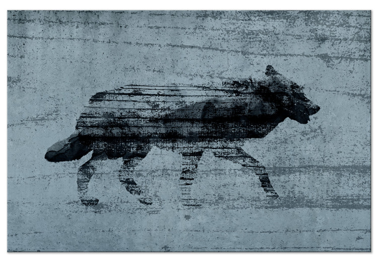 Quadro Figura lupo - animale strisciante su uno sfondo grigio-blu 134851