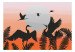 Carta da parati Animali nella felce - uccelli su sfondo arancione al tramonto 143881 additionalThumb 1
