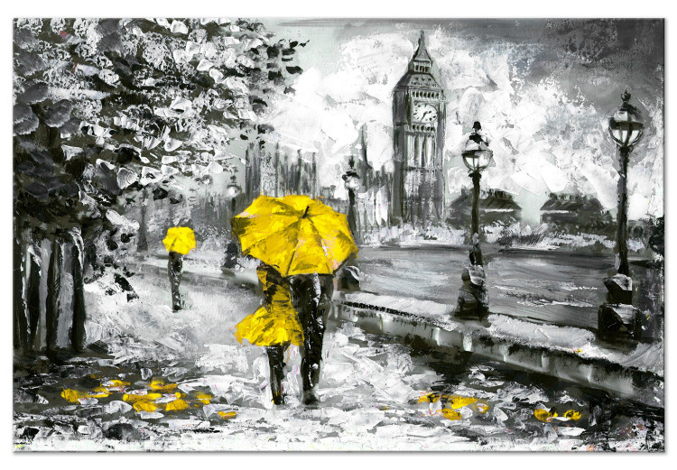 Quadro su tela Walk in London (1 Part) Wide Yellow - Londra