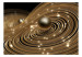 Carta da parati Sfera a spirale dorata - astrazione moderna su uno sfondo nero 137412 additionalThumb 1