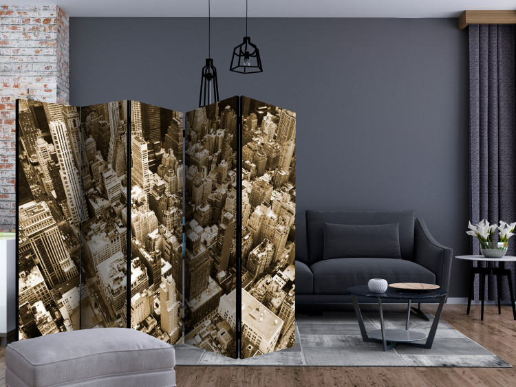 Il paravento design Equazione Colorata - texture mattoni con mandale