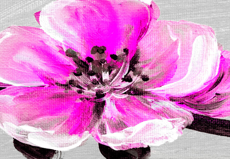 Quadro su tela Vaso grigio con fiori rosa - natura morta con ramoscello di  magnolia - Mazzo di fiori - Fiori - Quadri