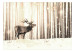 Carta da parati moderna Cervi nella foresta - paesaggio di foresta invernale con cervi su uno sfondo di alberi color seppia 126813 additionalThumb 1
