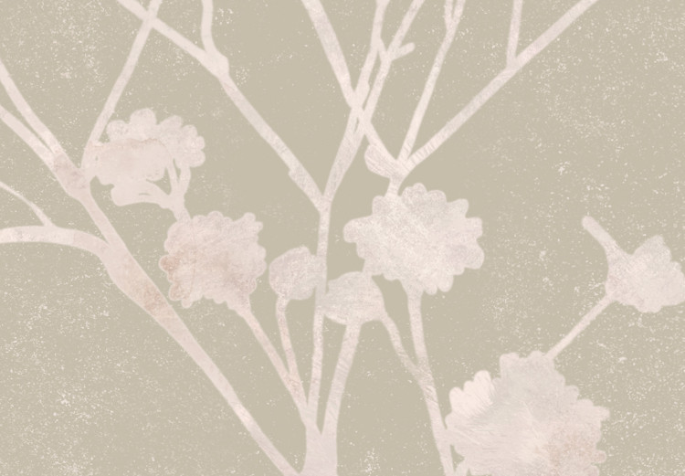 Quadro su tela Erbe in giardino - un ramo luminoso su sfondo beige e scritta francese 136513 additionalImage 4