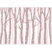 Carta da parati moderna Bosco pastello - betulle rosa con foglie chiare sui rami 145113 additionalThumb 3