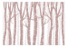 Carta da parati moderna Bosco pastello - betulle rosa con foglie chiare sui rami 145113 additionalThumb 1