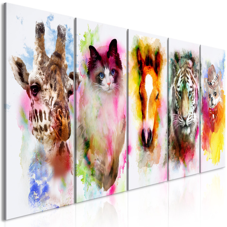 Quadro Watercolour Animals (5 Parts) Narrow 108223 additionalImage 2