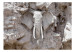 Carta da parati Time Bridge (Sud Africa) - Paesaggio africano con una scultura di elefante in pietra su uno sfondo nei toni dell'arenaria e del bianco 64843 additionalThumb 1