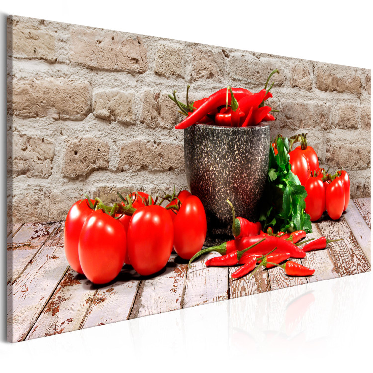 Quadro contemporaneo Red Vegetables (1 Part) Brick Narrow 107953 additionalImage 2