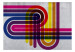 Carta da parati moderna Strade colorate - Astrazione geometrica con cinghie avvolte 134663 additionalThumb 1