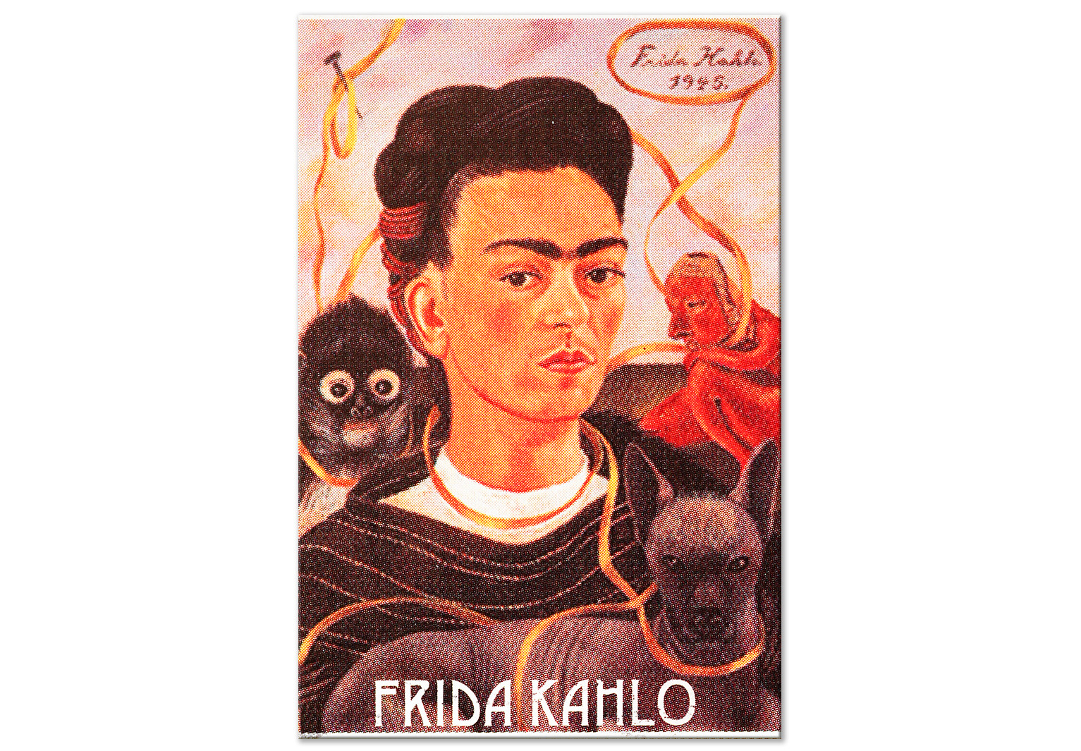 Quadro su tela Ritratto Frida Kahlo - volto dell'artista circondato da vari  animali - Ritratti - Gente - Quadri