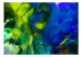 Carta da parati Vapori colorati e fumo II - astrazione modernista del fuoco colorato nei toni del verde e del blu 61804 additionalThumb 1