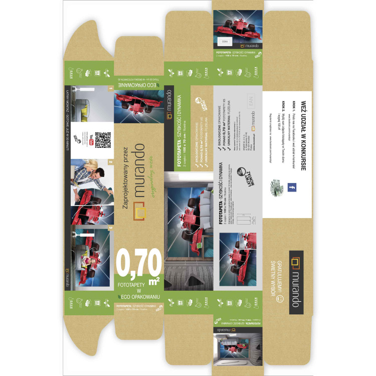 Carta da parati moderna Gare automobilistiche - auto rossa da Formula 1 per adolescenti 61134 additionalImage 3