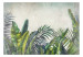 Carta da parati Natura selvaggia - motivo esotico di foglie verdi con disegni e sfondo 142994 additionalThumb 1
