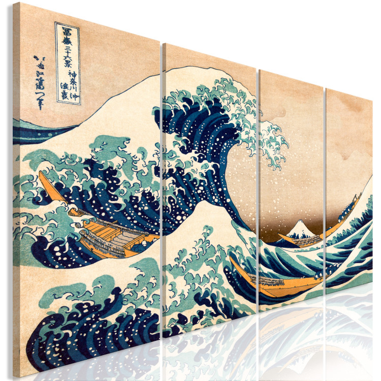 Quadro su tela The Great Wave off Kanagawa (4 Parts) - Stilizzati - Quadri