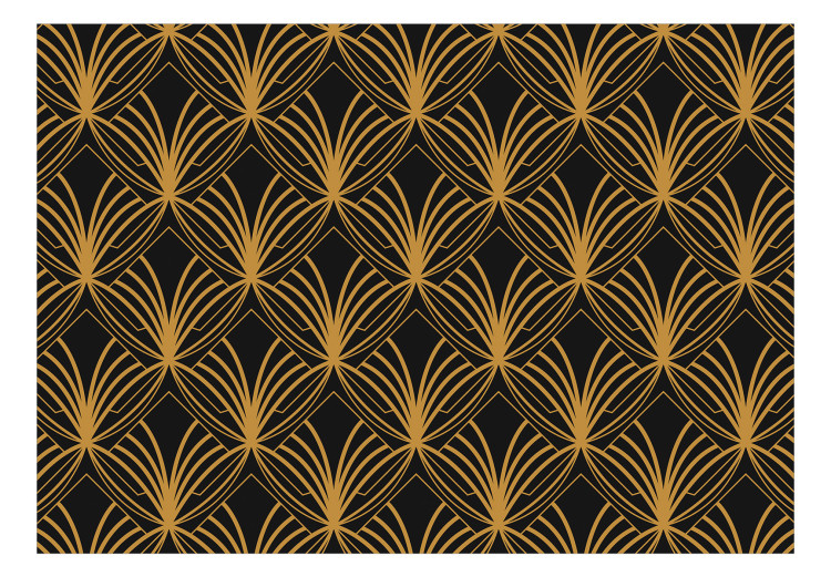 Carta da parati Età dorata - pattern regolare con forme fantasiose su sfondo scuro 143205 additionalImage 1