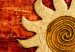 Quadro moderno Volto del sole (4 pezzi) - collage di ornamenti dorati e rossi 97535 additionalThumb 4