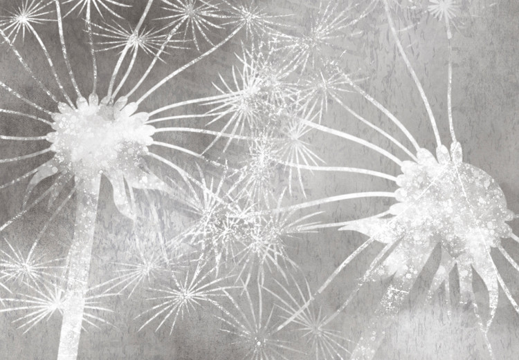 Carta da parati moderna Soffioni e vento - fiori su sfondo irregolare in grigio 143545 additionalImage 4