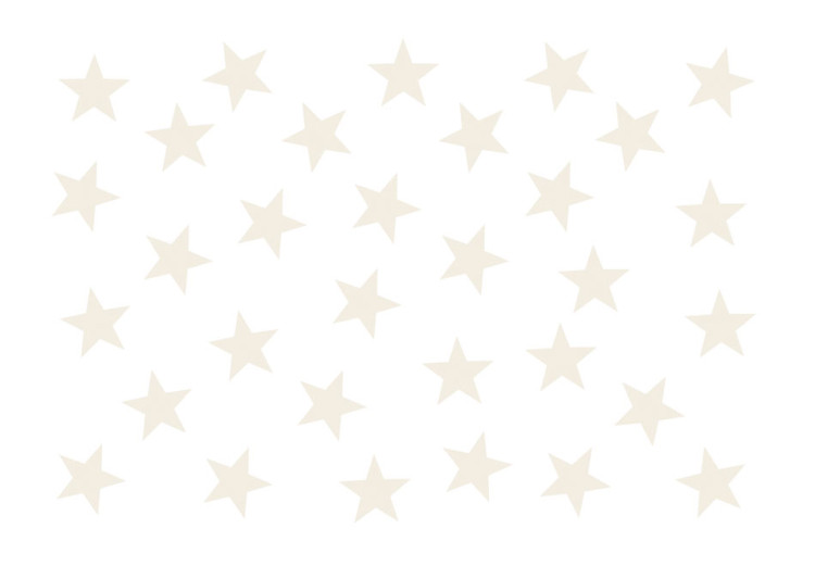 Carta da parati moderna Motivo stellare - Stelle beige uniformi su sfondo bianco 90245 additionalImage 1
