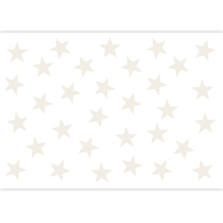 Carta da parati moderna Motivo stellare - Stelle beige uniformi su sfondo bianco 90245 additionalImage 3