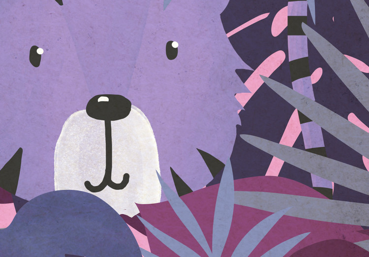 Carta da parati moderna Giungla - motivo animale per bambini su sfondo viola e rosa 143575 additionalImage 8