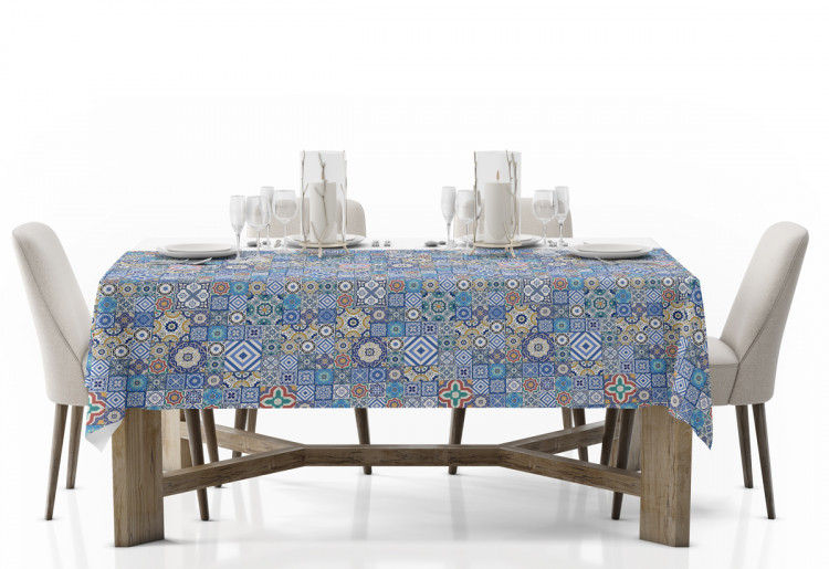 Tovaglie da tavolo Blue connections - a motif inspired by patchwork  ceramics decorativo - Tovaglie - bimago