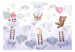 Carta da parati For Children - Teddy Bear, a Bunny and a Fox Flying in the Stars and Clouds 148595 additionalThumb 1