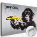 Stampa foto su acrilico Stop or the monkey will shoot! (Banksy) [Glass] 150995